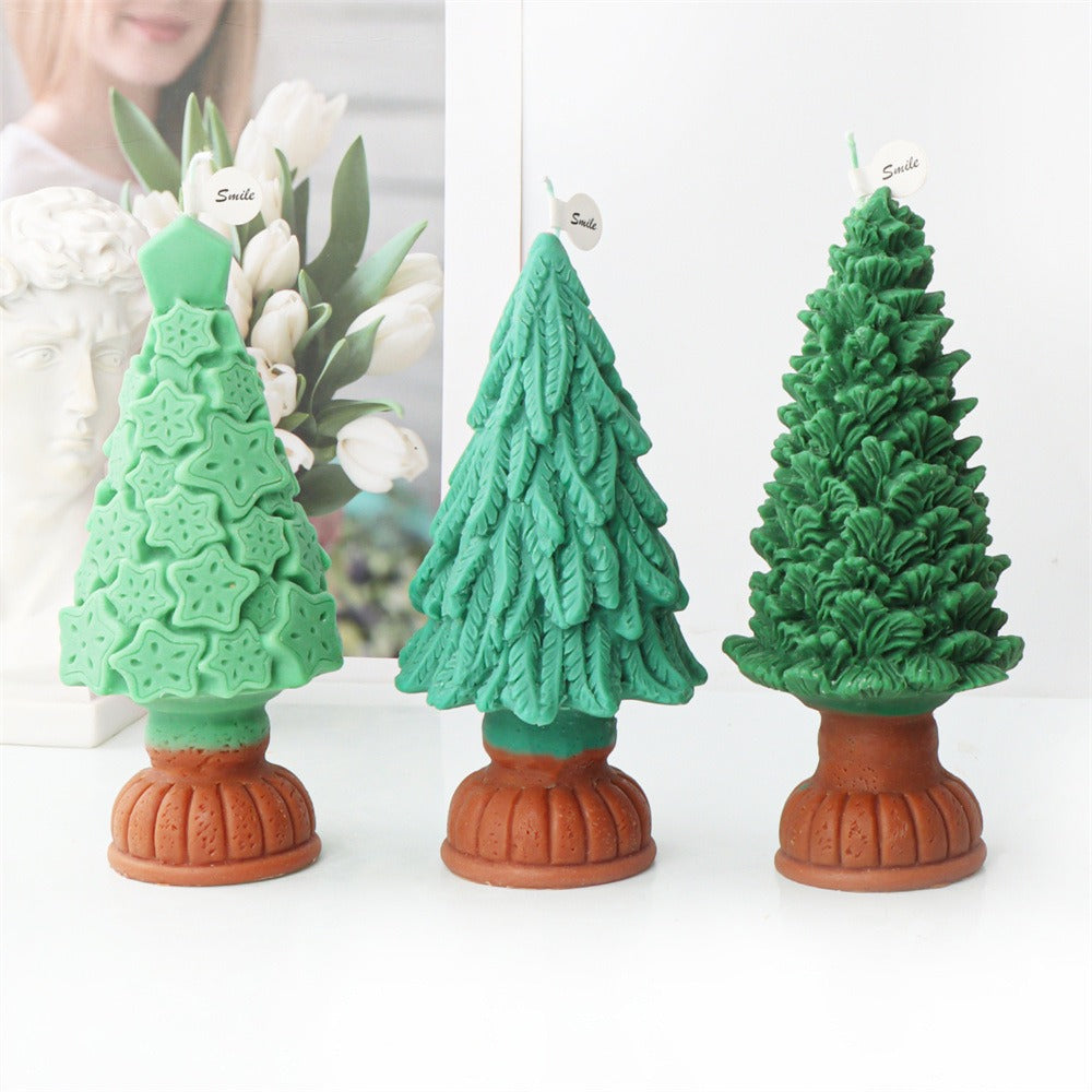 3D Christmas Tree Candle Mold - Aromatherapy Ornaments & Santa Gift Box Décor