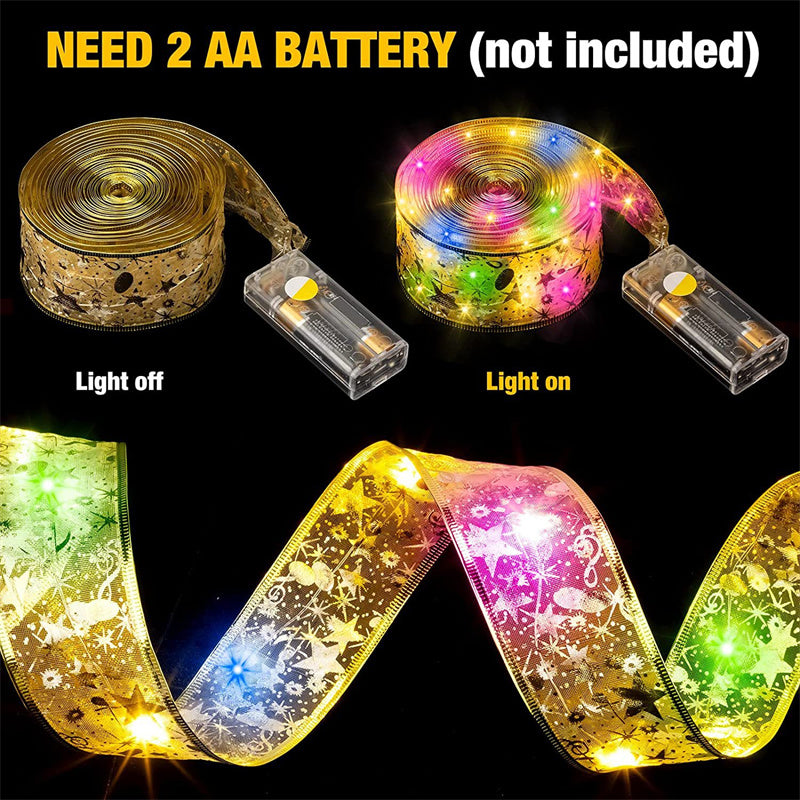 Christmas Ribbon Lights - Tree Decoration & Festive String Lights