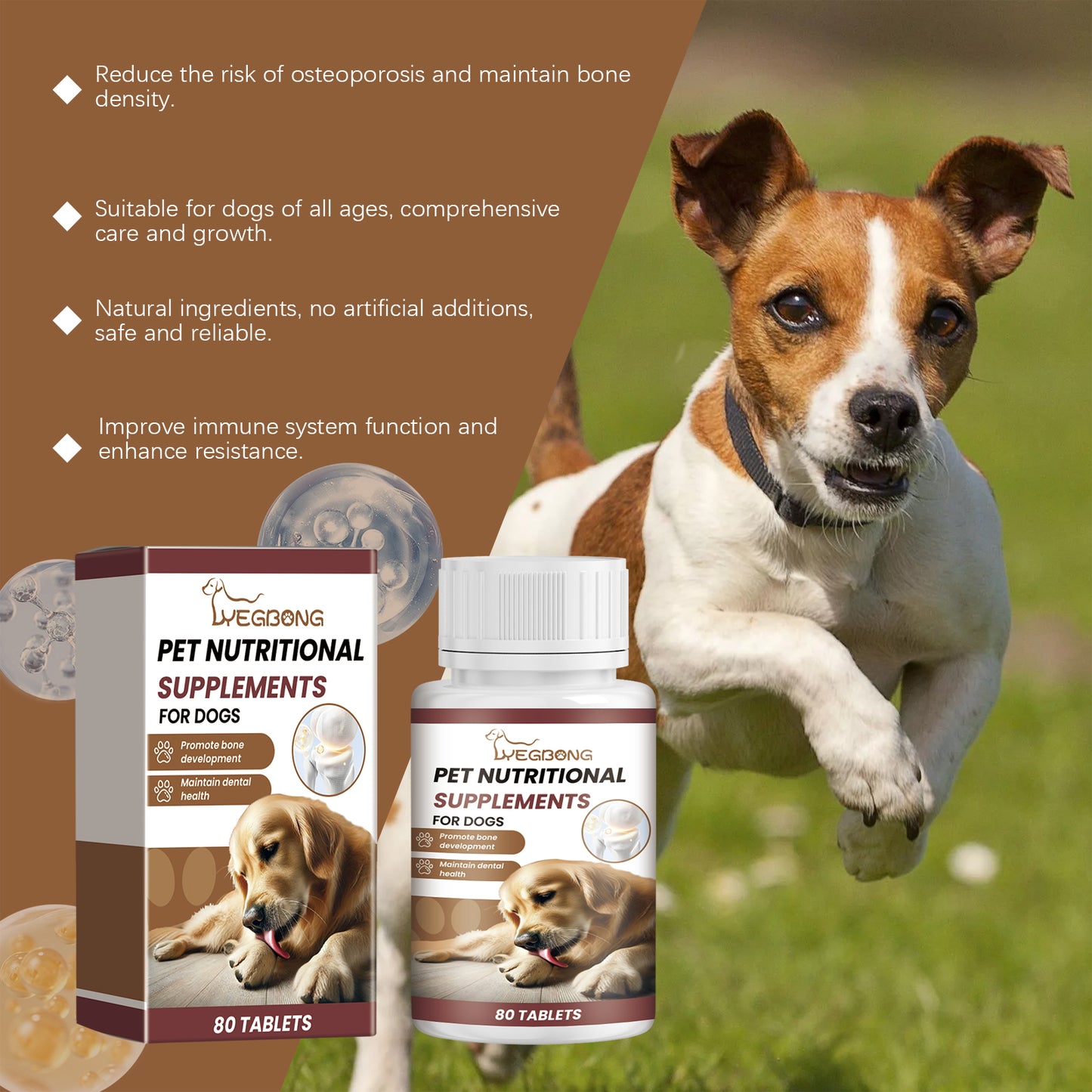 Milk Calcium Tablets for Dogs – Vitamin Supplements for Pet Oral Care & Healthy Nutrition