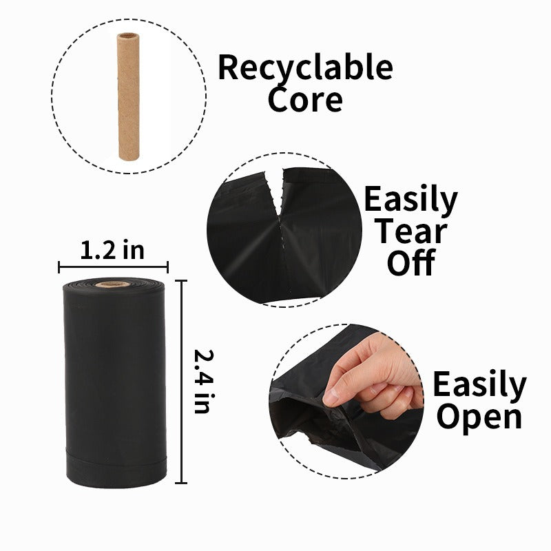 Corn Starch Biodegradable Pet Garbage Bags – Black Unprinted Dog Fecal Bags