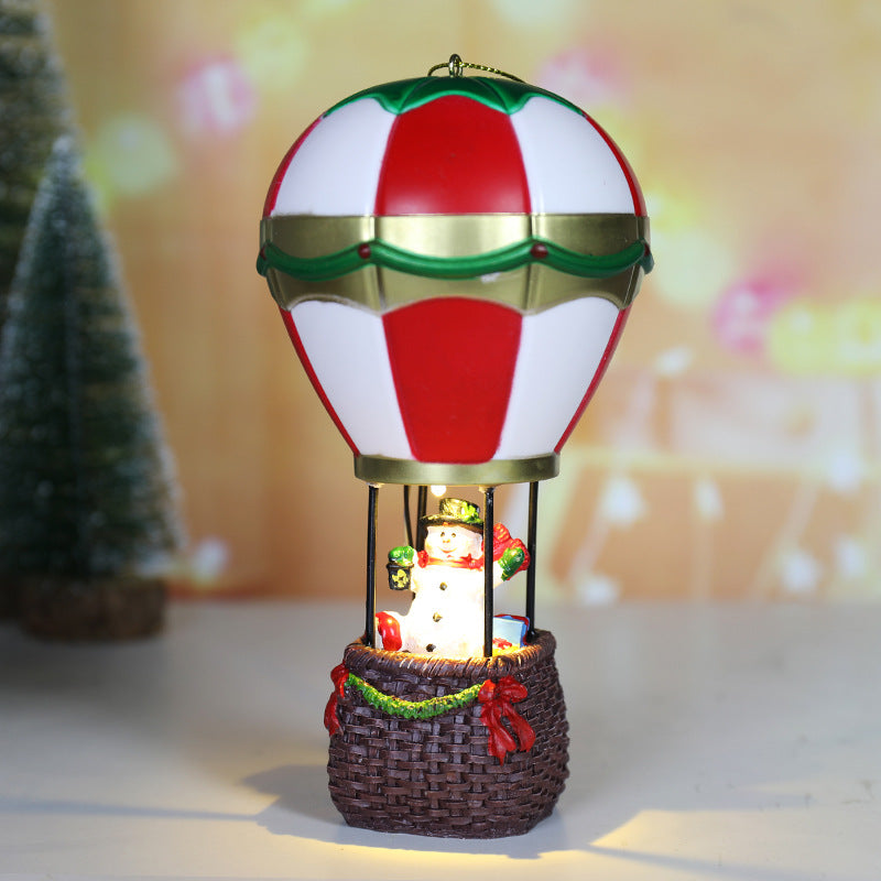 Christmas Resin Ornaments - Santa & Snowman Glow Night Lights