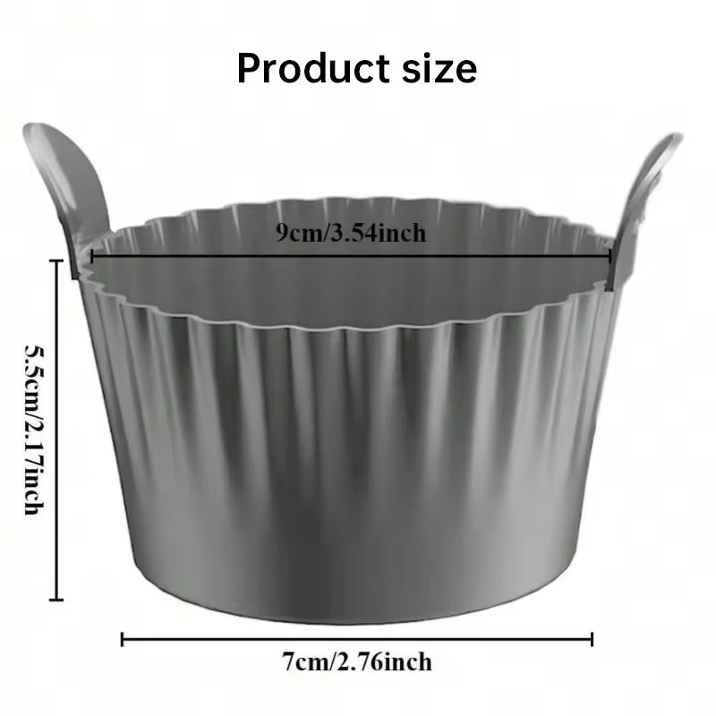 4–6pcs Reusable Silicone Air Fryer Liners & Baking Cups – Non-Stick Kitchen Tools