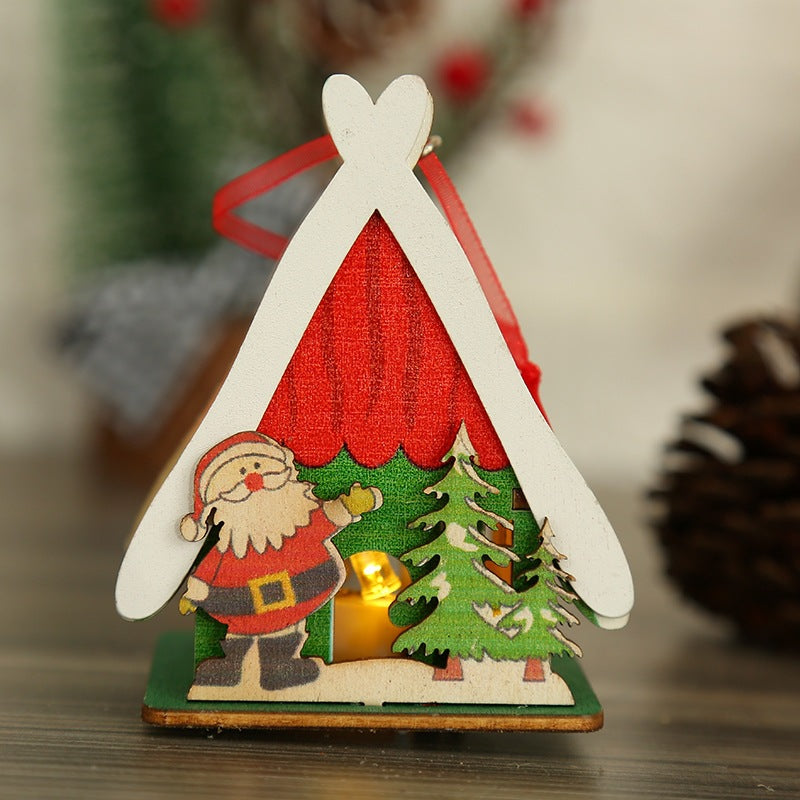 Colorful Wooden Christmas Houses - Festive Toys & Glowing Gifts