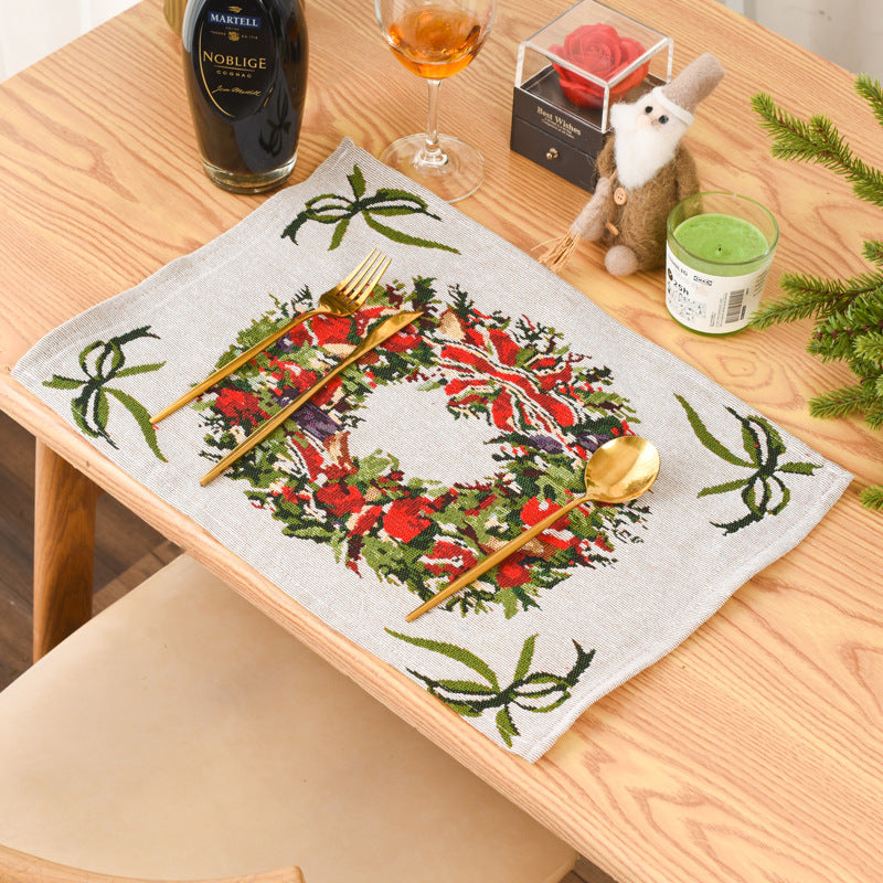 Knitted Fabric Christmas Meal Mat - Creative Tablecloth & Elderly Tree Decorations