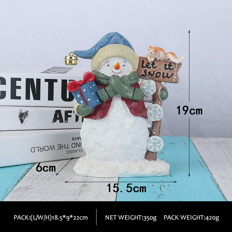 Cute Snowman Figurines with Ambient Lights - Christmas Party Decorations & Gifts