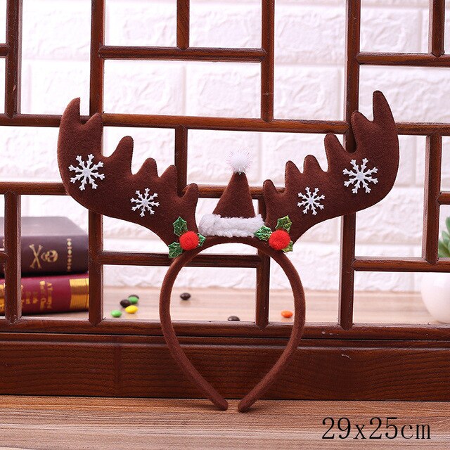 Christmas Headbands with Elk, Santa & Snowman - Fun Kids & Adult Party Decorations