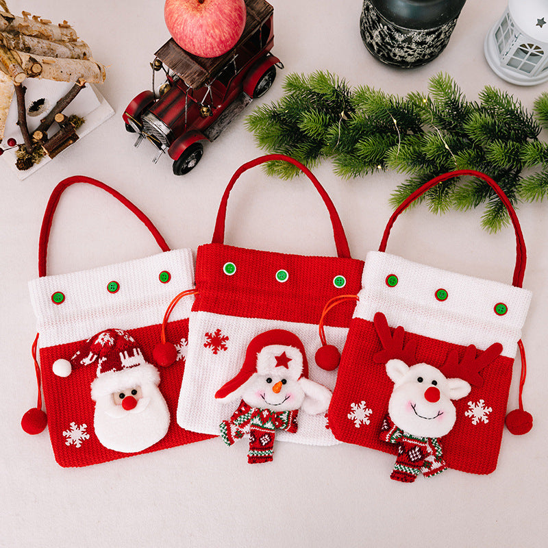 Cartoon Christmas Tote Bags & Snowman Gift Bags - Creative Holiday Apple Bags