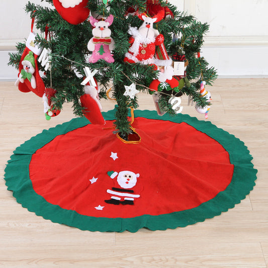90cm non-woven Christmas tree skirt apron holiday decoration and gift