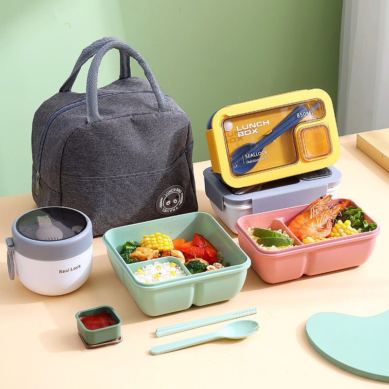 Portable Hand-Held Compartment Microwaveable Lunch Box