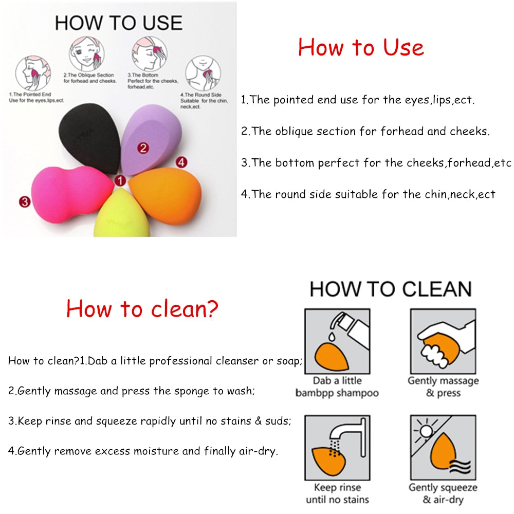 5pcs Makeup Sponge Blender Set – Cosmetic Puff for Face Foundation