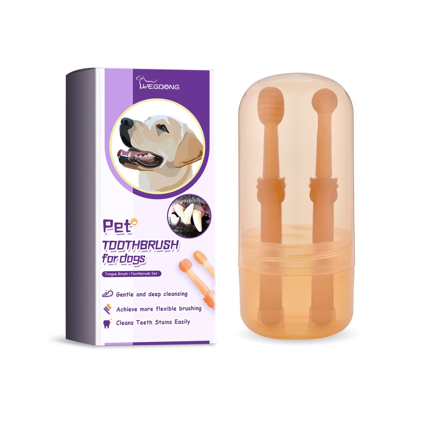 Pet Toothbrush for Dogs – Oral Cleaning, Remove Dental Stains & Support Dental Health