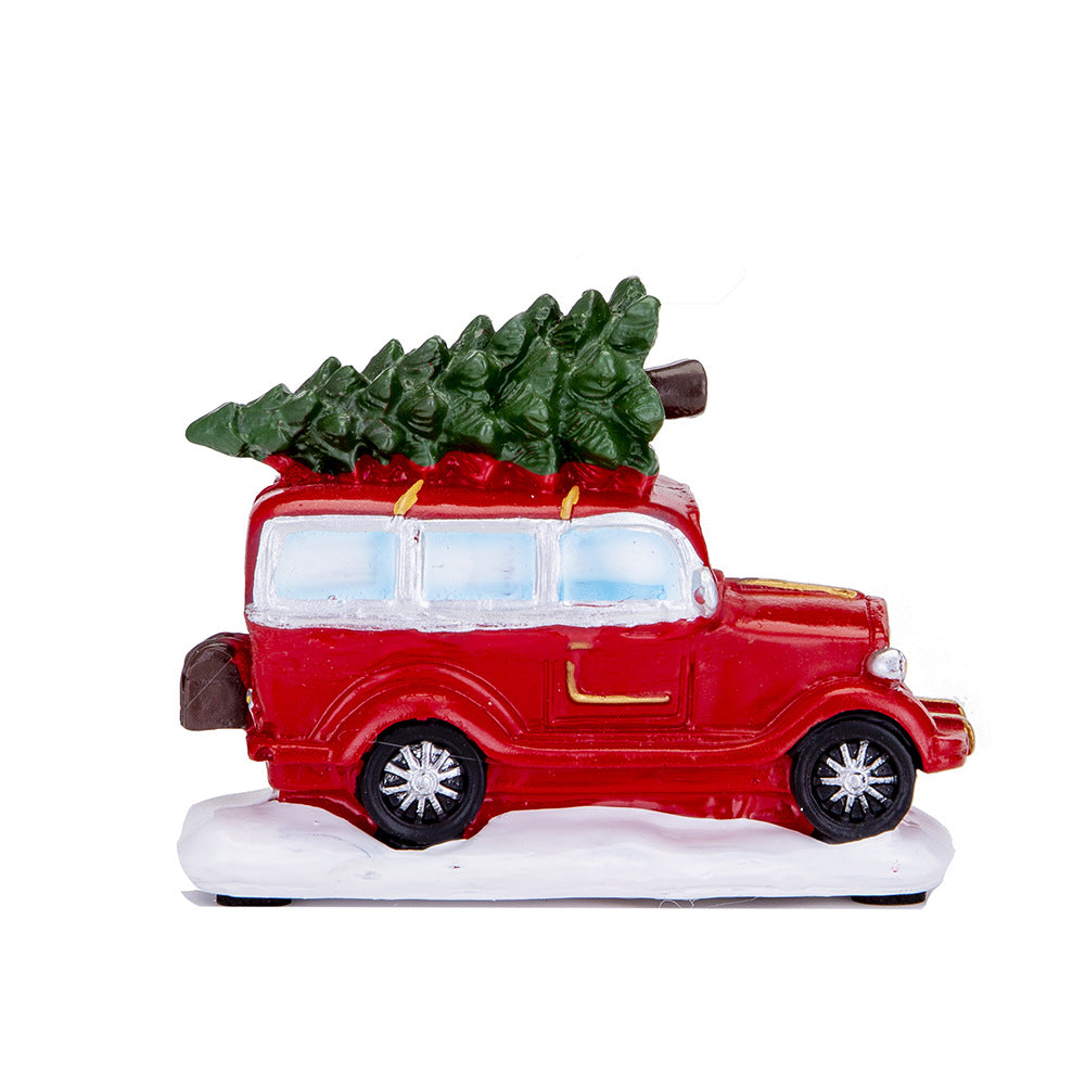 Luminous Christmas Truck with Lights - Resin Ornaments & Festive Gifts