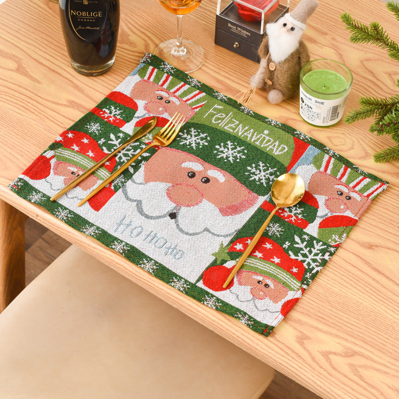 Knitted Fabric Christmas Meal Mat - Creative Tablecloth & Elderly Tree Decorations