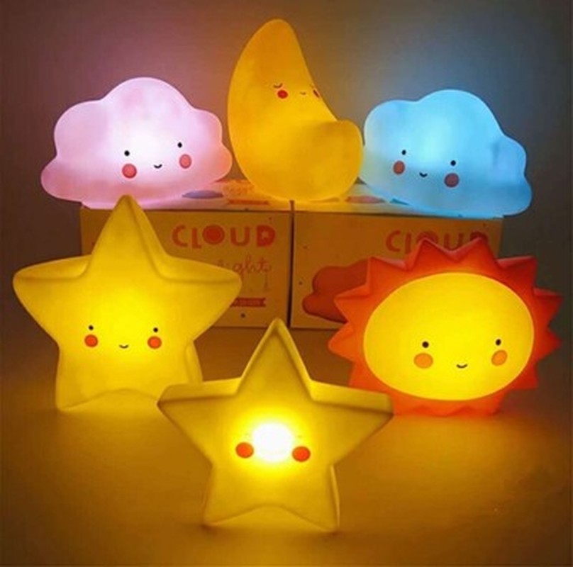 Creative Vinyl Star Night Lights - Cartoon Children’s Room Décor & Christmas Gifts