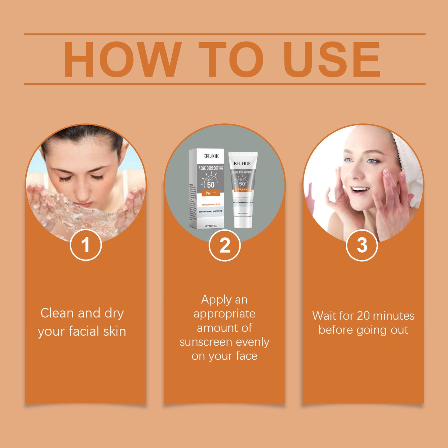 EELHOE Physical Sunscreen – Moisturizing & Protective Facial Care