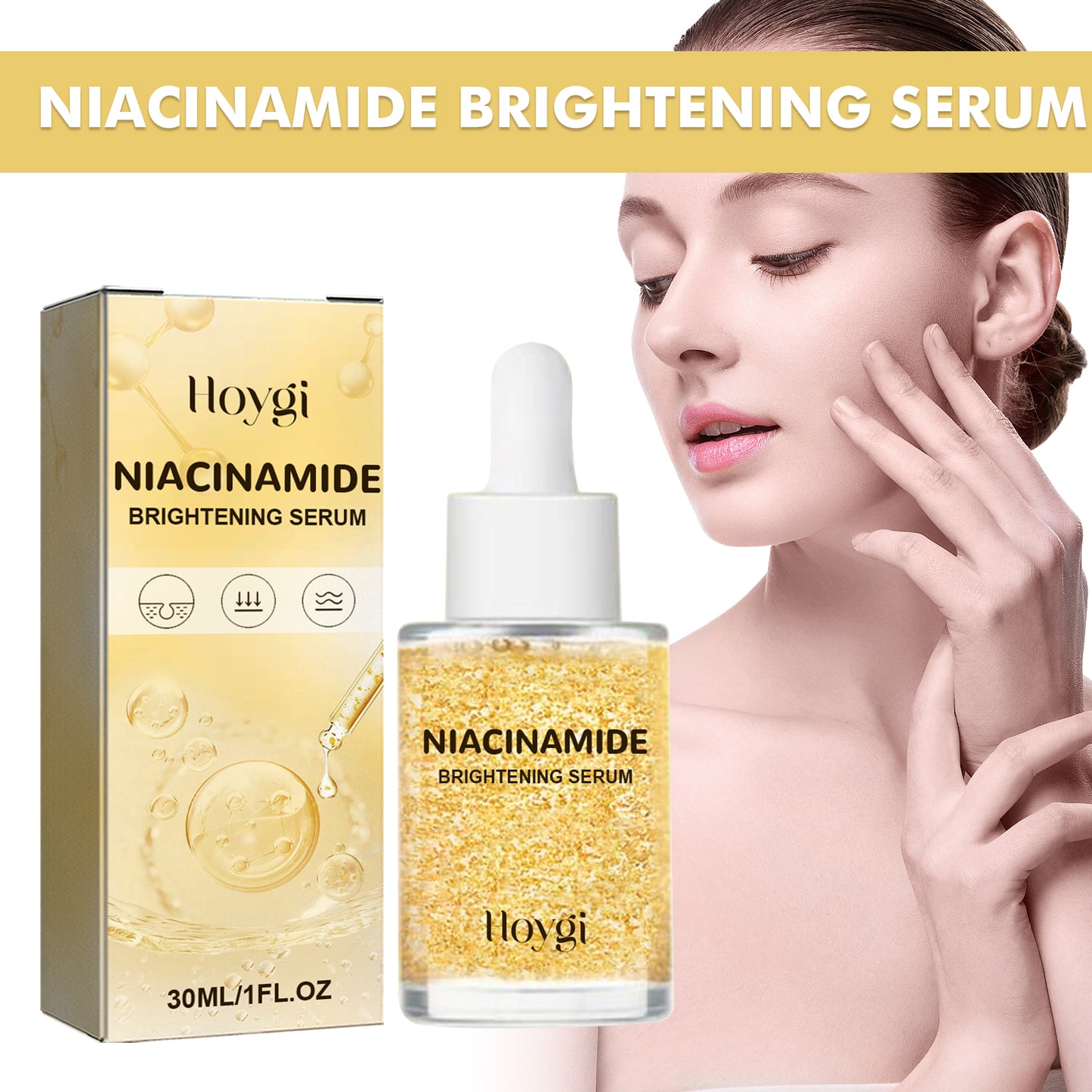 Huyết thanh làm sáng da HOYGI Niacinamide, làm mờ vết thâm và nếp nhăn, dưỡng ẩm, cấp ẩm cho da mặt.