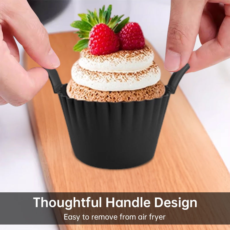 4–6pcs Reusable Silicone Air Fryer Liners & Baking Cups – Non-Stick Kitchen Tools