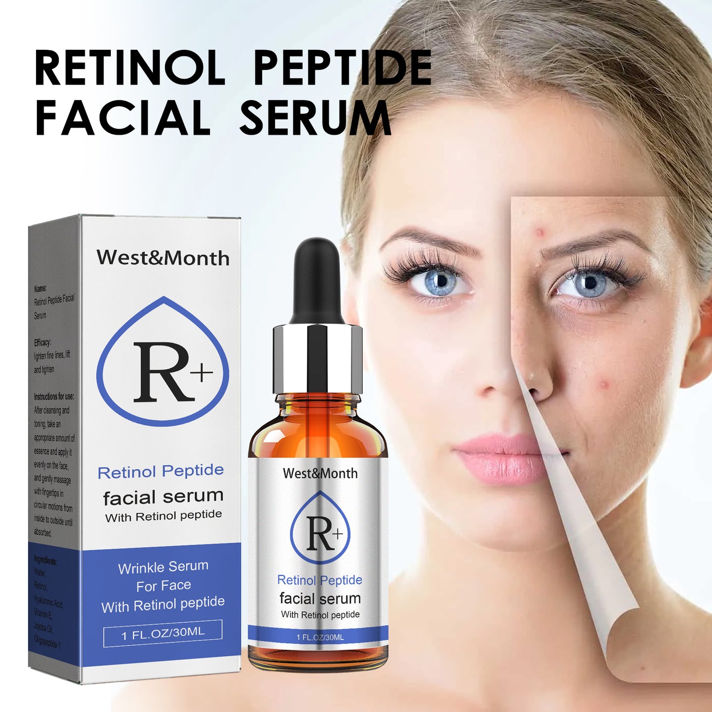 Tinh chất dưỡng mặt Retinol, làm mờ nếp nhăn, dưỡng ẩm, làm trắng, săn chắc và chống nhăn, giải pháp làm đẹp.
