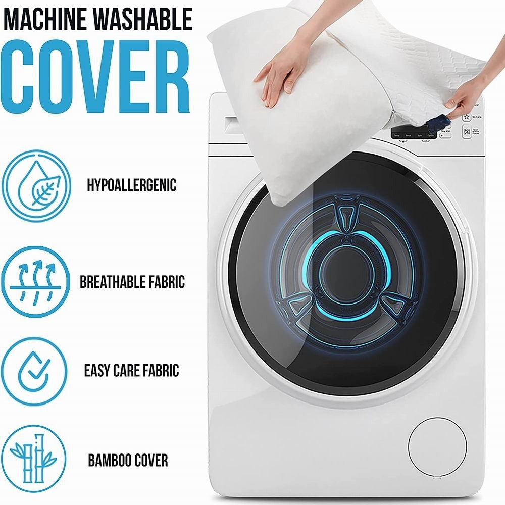 Shredded Memory Foam Bed Pillow with Washable Removable Bamboo Cooling Cover