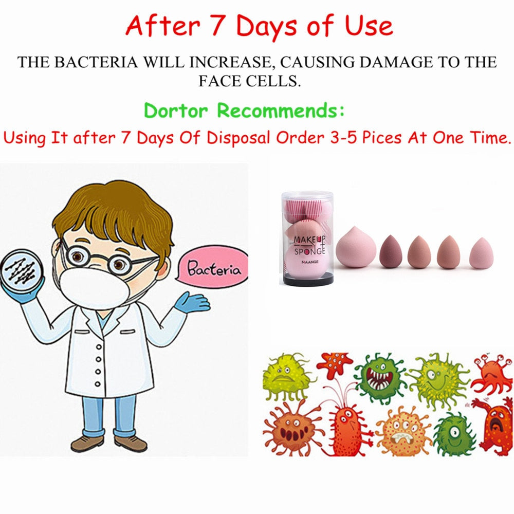 5pcs Makeup Sponge Blender Set – Cosmetic Puff for Face Foundation