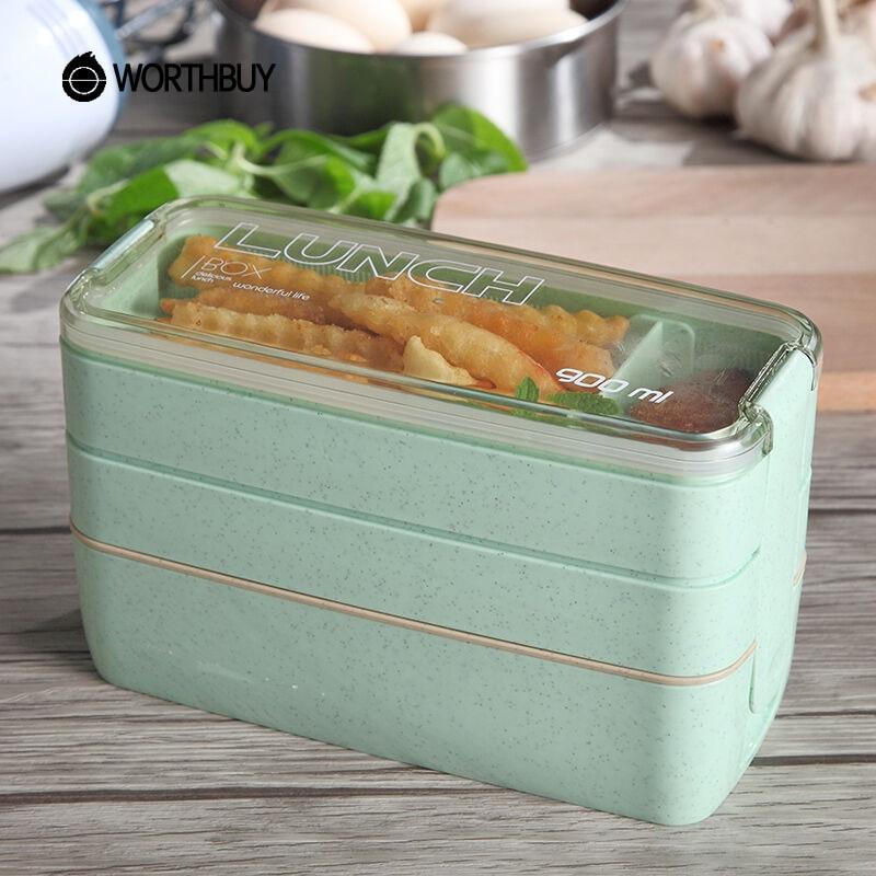 Microwave Lunch Box for Kids – Eco-Friendly BPA-Free Wheat Straw Bento Food Container