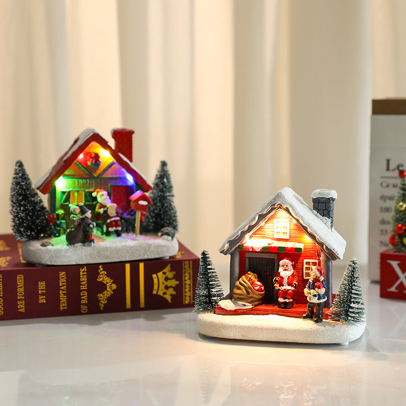 Luminous Resin Christmas House - Festive Decorations & Small Gifts