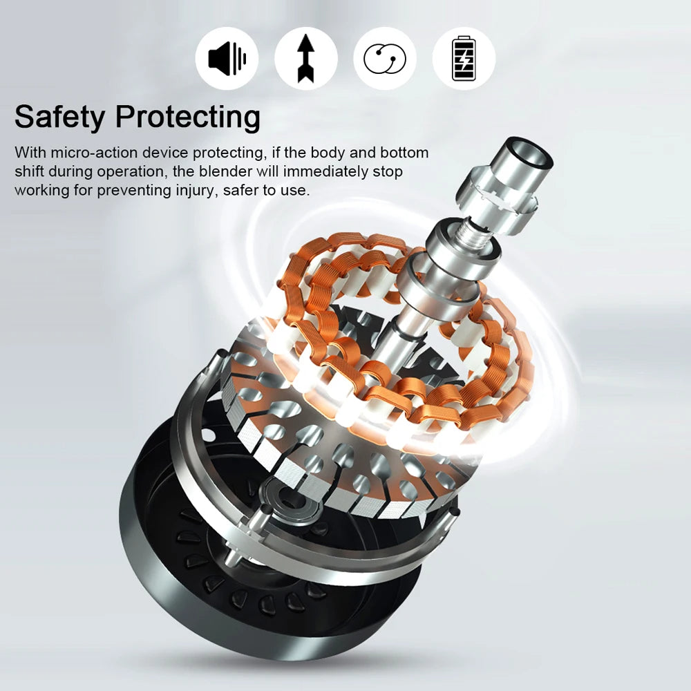 Portable Blender Cup – USB Electric Fruit Juicer Rechargeable Mixer for Outdoor Sports, Travel & Camping