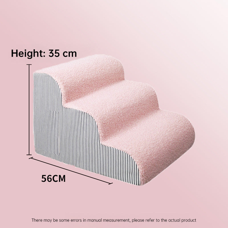 2/3/4-Step Pet Stairs Ramp Washable Non-Slip Memory Foam for Dogs & Cats