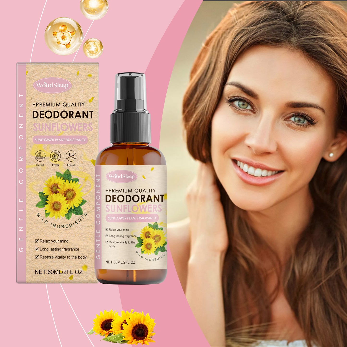 WoodSleep Sunflower Magnesium Oil Spray – Soothe Body, Nourish Sleep & Boost Vitality
