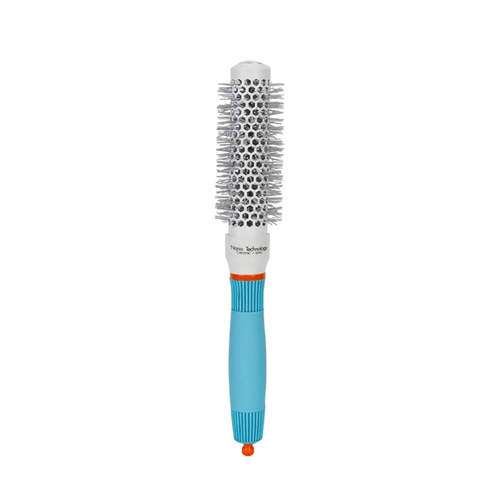 Professional Round Blue Hair Brush – Ceramic Ion Hairbrush Comb for Salon Hair Styling Tools