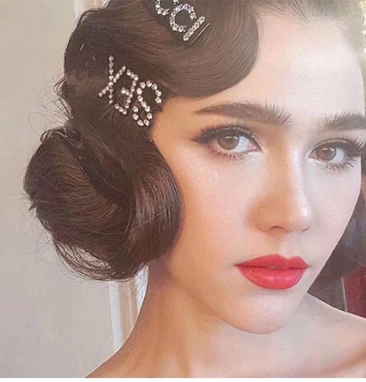 1PC Bling Letter Hairpins – Stylish Hair Clips & Barrettes for Women and Girls