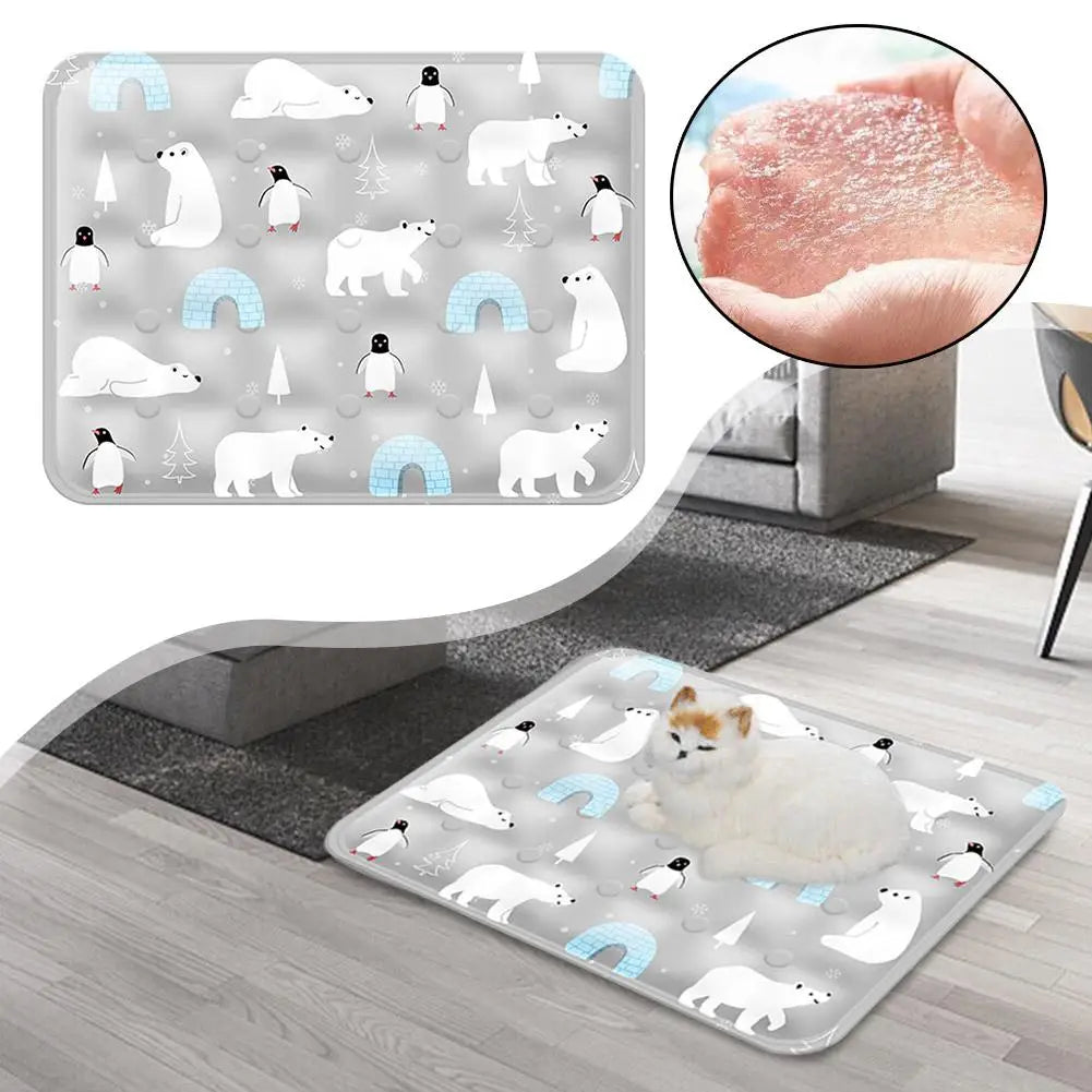 Summer Pet Cooling Pad – Ice Crystal Gel Cool Bed for Cats & Dogs