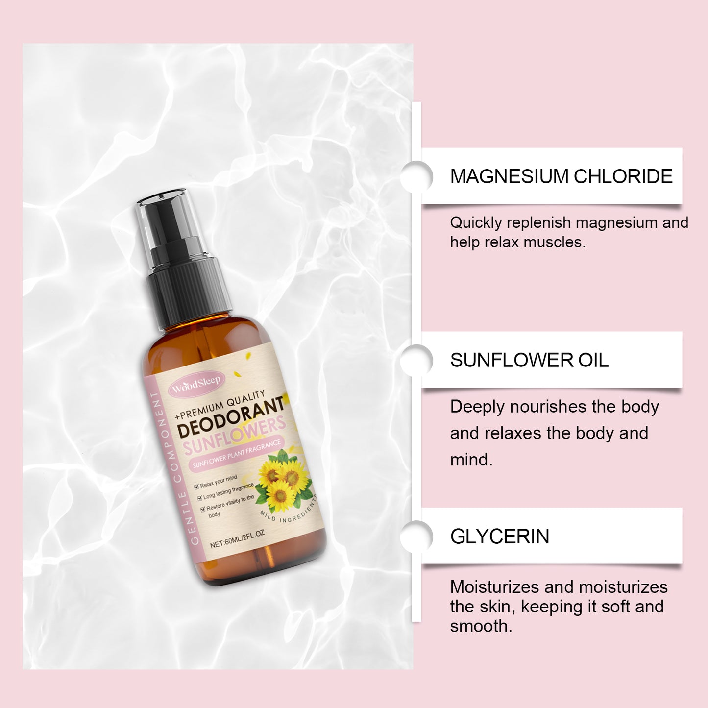 WoodSleep Sunflower Magnesium Oil Spray – Soothe Body, Nourish Sleep & Boost Vitality