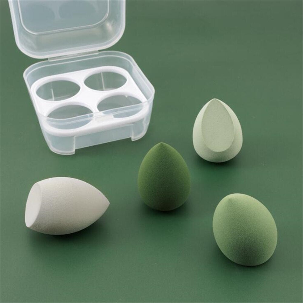 4pcs Makeup Blender Cosmetic Puff – Foundation & Powder Sponge with Storage Box