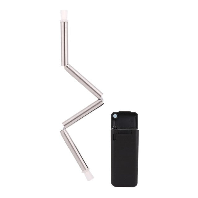 CollaFoldable Reusable Stainless Steel Straw – Collapsible Metal Drinking Straw with Case