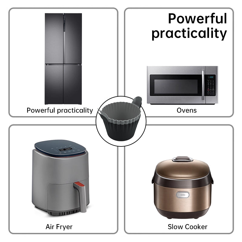 4–6pcs Reusable Silicone Air Fryer Liners & Baking Cups – Non-Stick Kitchen Tools