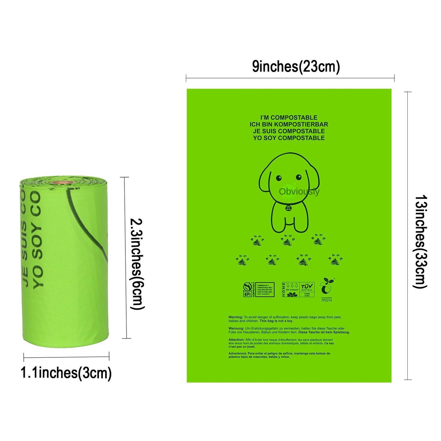 Biodegradable Pet Waste Bags – Eco-Friendly Corn Starch PLA Poop Bags