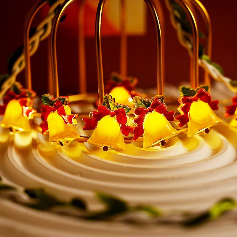Bell String Lights & Colorful Light Strips - Christmas Tree & Store Decorations