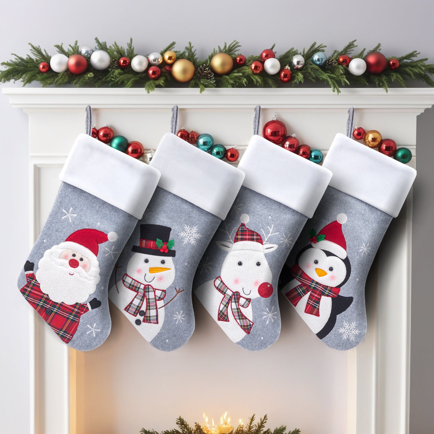 3D Snowman Christmas Socks Gift Bags - Holiday Candy Bags & Festive Decorations