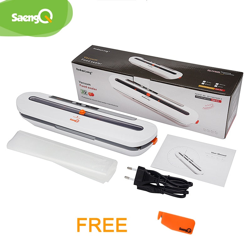 saengQ Best Vacuum Food Sealer 220V/110V – Automatic Packaging Machine with 5PCS Bags