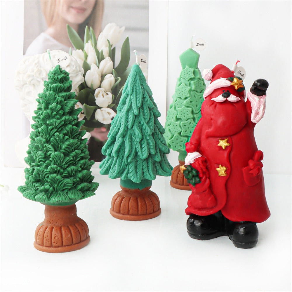 3D Christmas Tree Candle Mold - Aromatherapy Ornaments & Santa Gift Box Décor
