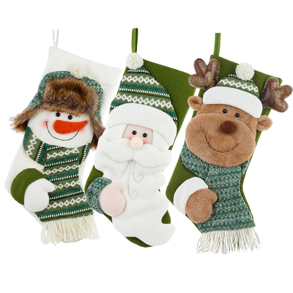 Green Christmas Socks & Candy Gift Socks - Hanging Decorations & Xmas Gifts