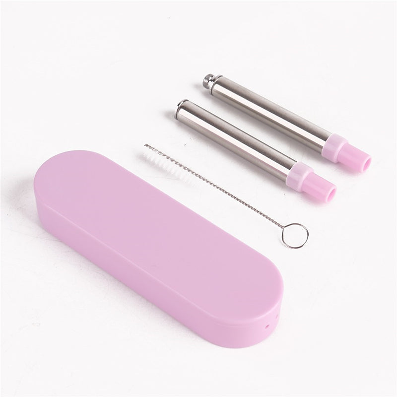 Telescopic Stainless Steel Drinking Straws – Reusable Metal Straw with Brush & Case