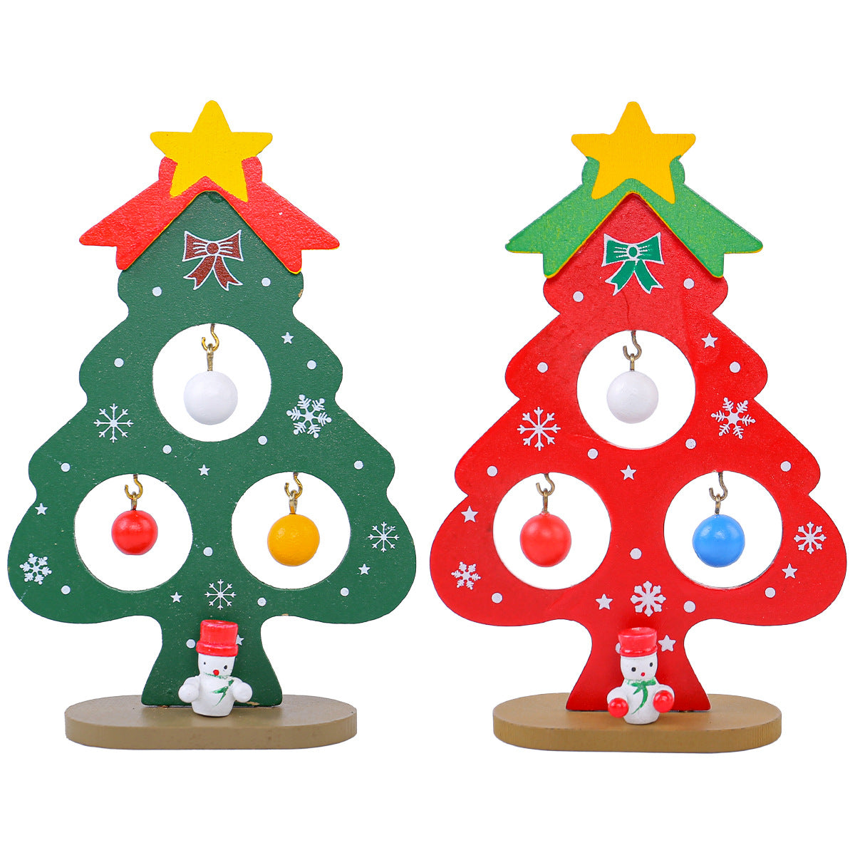 Wooden DIY Mini Christmas Tree - Desktop Stand Ornament & Children’s Gift