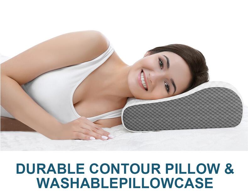 Ergonomic Contour Design Memory Foam Firm Ventilated Gel Pillow for Side Sleepers