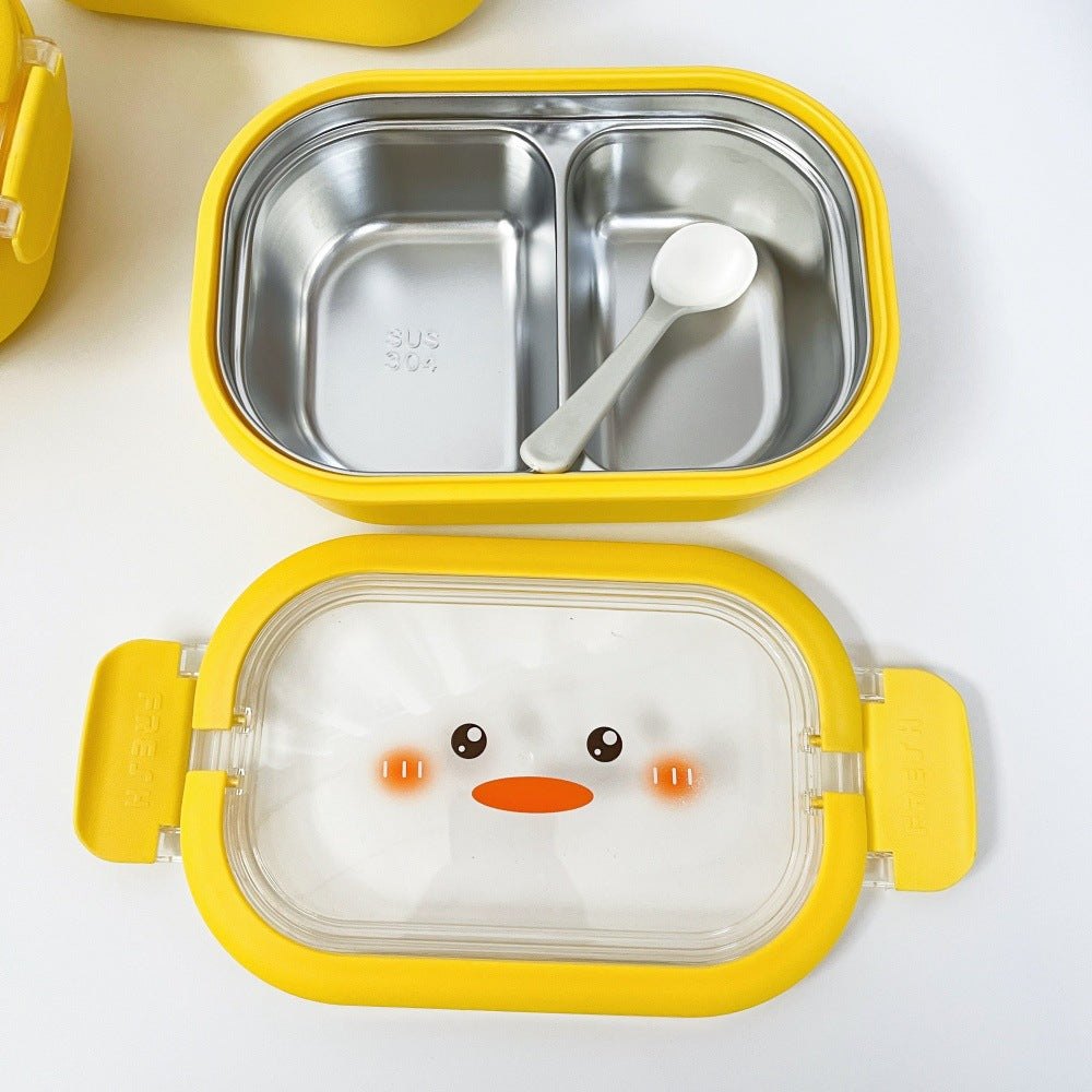 INS Style High-Value Cute Large Capacity Compartment Lunch Box with Foldable Handle