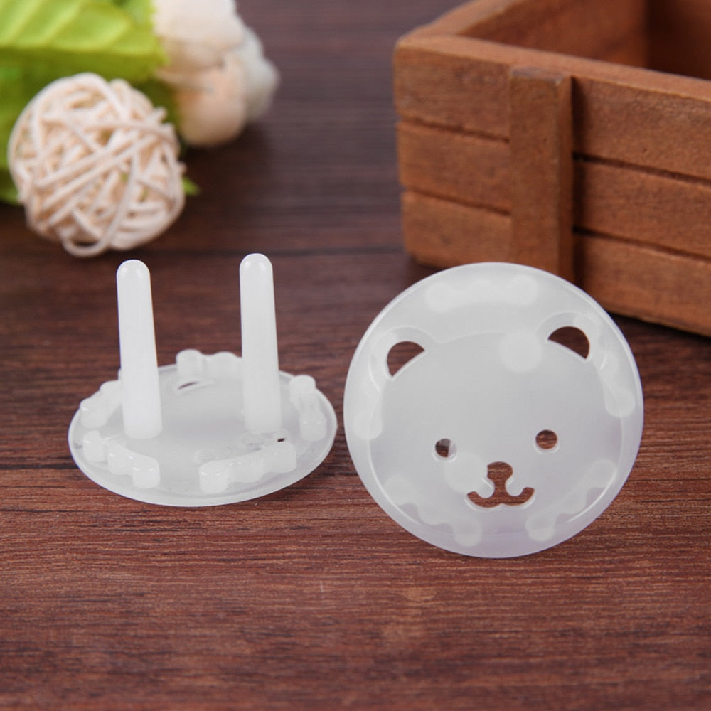 5pcs Bear EU Power Socket Electrical Outlet Covers – Baby Safety Anti-Electric Shock Plug Protectors