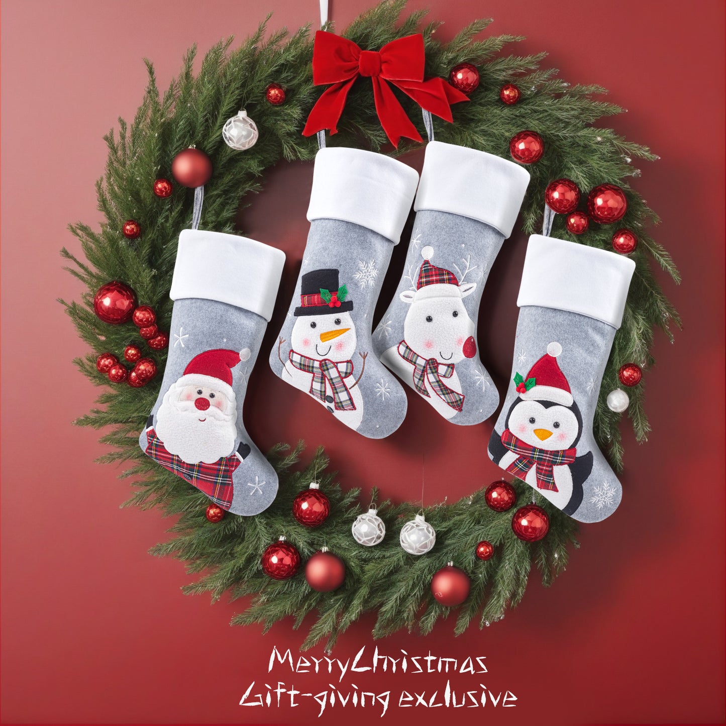 3D Snowman Christmas Socks Gift Bags - Holiday Candy Bags & Festive Decorations