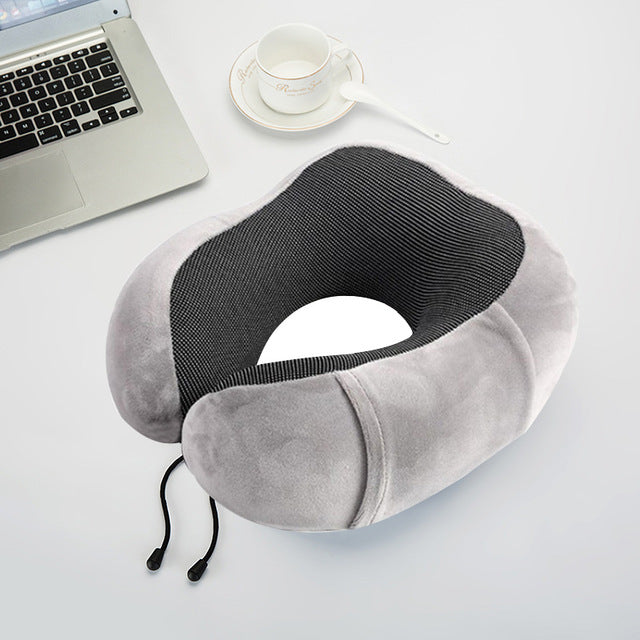 U-Shaped Memory Foam Neck Pillow Soft Cervical Travel Airplane Pillow