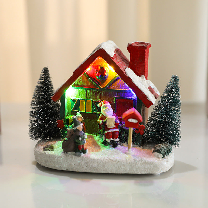 Luminous Resin Christmas House - Festive Decorations & Small Gifts